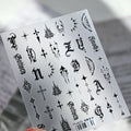 5D Holographic Laser Nail Stickers | Heart Star Cursive Decals Nail Art Stickers QXL TS4172