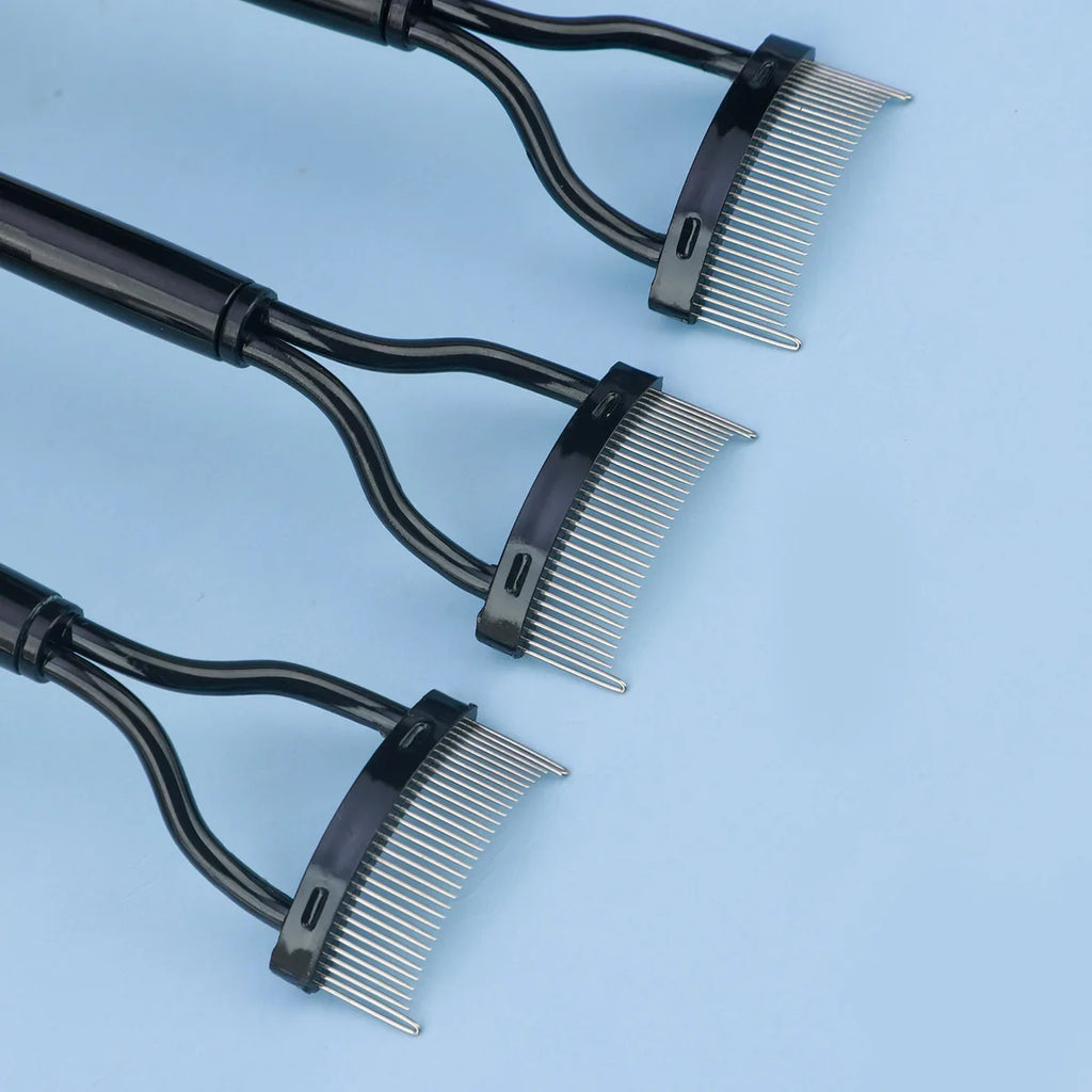 Stainless Steel Eyelash Comb & Lash Separator Brush Set Eyelash Comb Set QXL