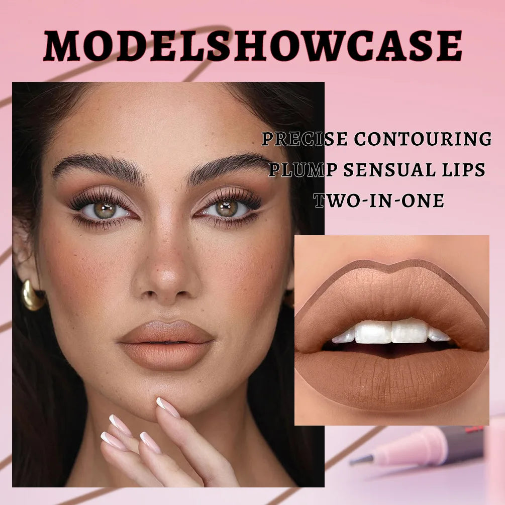 QIBEST Matte Liquid Lip Liner – Waterproof Long Lasting Pencil Liquid Lip Liner QXL