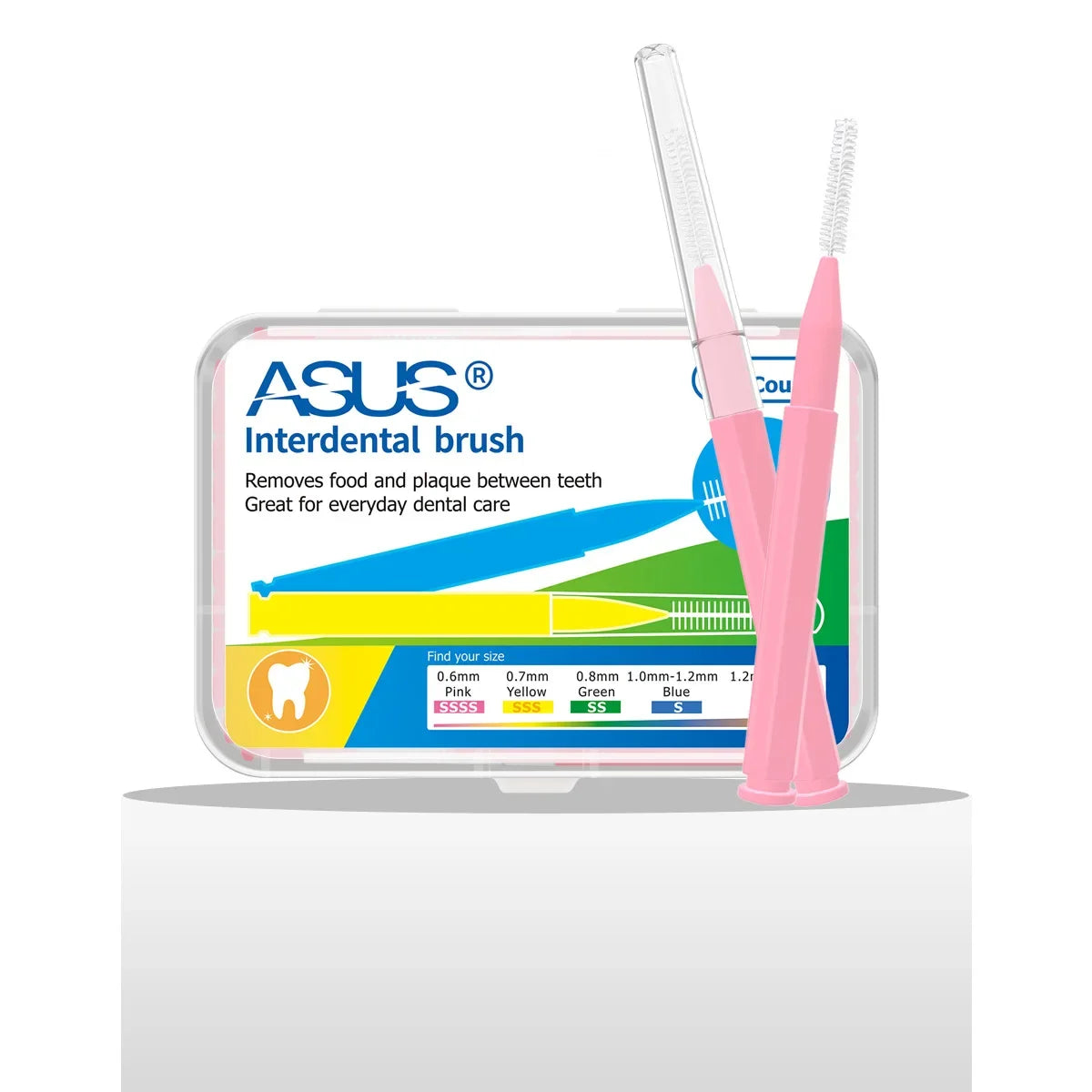 60-Pack Interdental Brushes 0.4–1.5mm | 6 Sizes Oral Care Interdental Brushes QXL