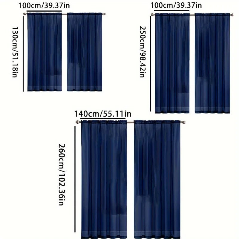 Sheer Voile Curtain Light Filtering Privacy Panel 140x260cm Sheer Voile Curtain QXL