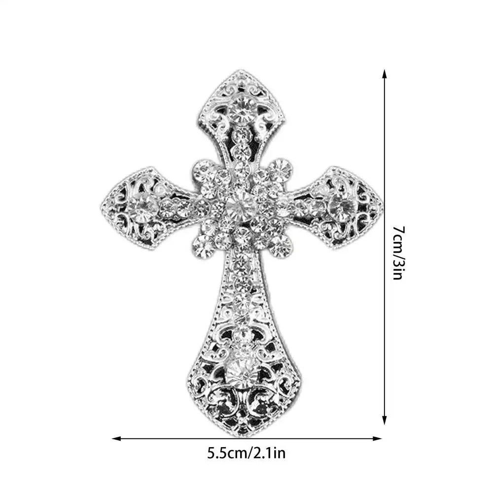 Bling Cross Car Air Vent Clip | Rhinestone Crystal Freshener Car Vent Clip Freshener QXL silver