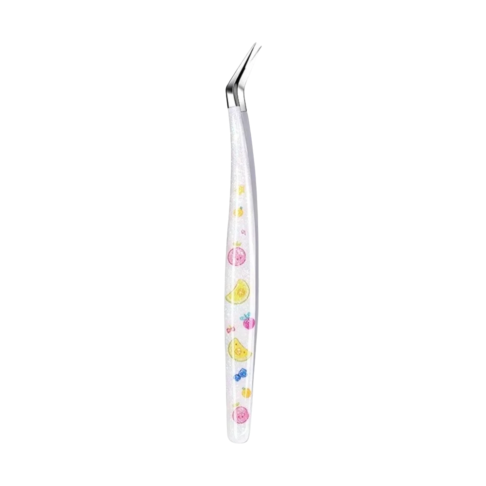 Curved Tip Scrapbook Tweezers | Glitter Resin Handle Precision Craft Tweezers QXL Avocado