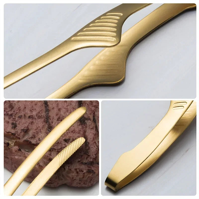 Stainless Steel Food Tongs | BBQ, Kitchen & Picnic Clip Kitchen Tongs QXL