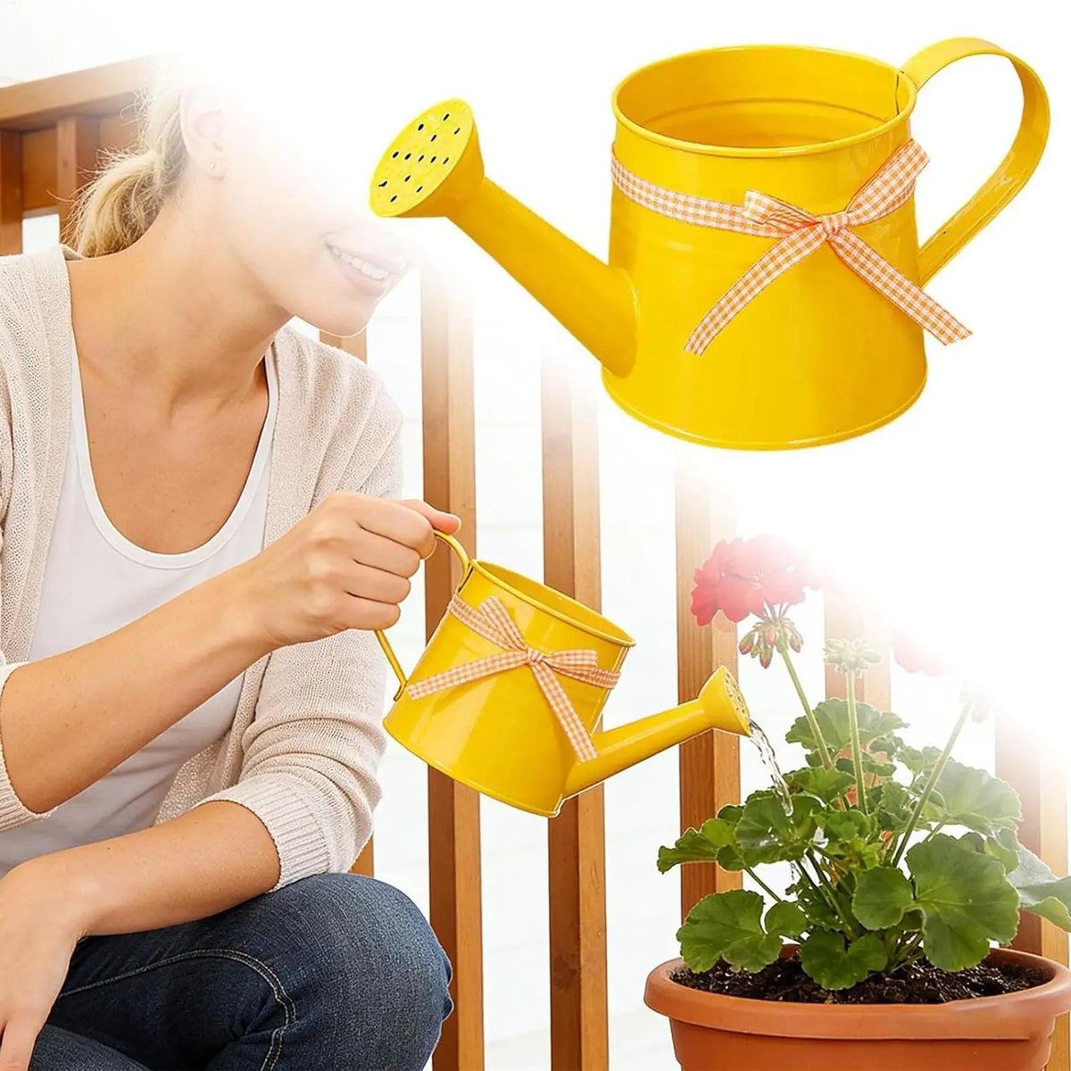 1L Metal Decorative Watering Can for Indoor & Outdoor Plants Decorative Watering Can QXL