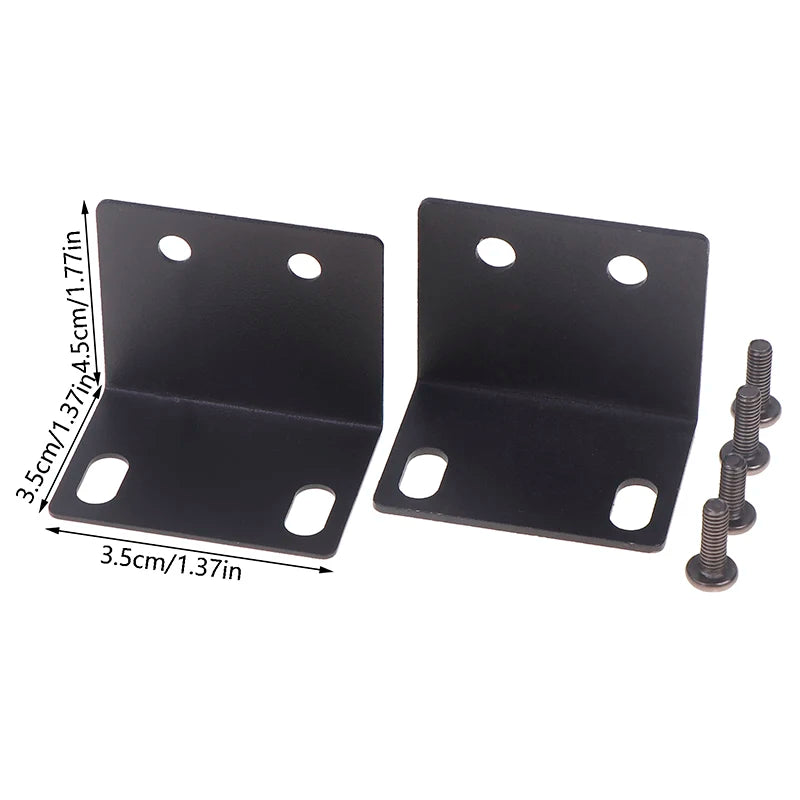 1U Rack Mount Ears with Screw Caps | Metal Mounting Brackets Rack Mount Brackets QXL A1