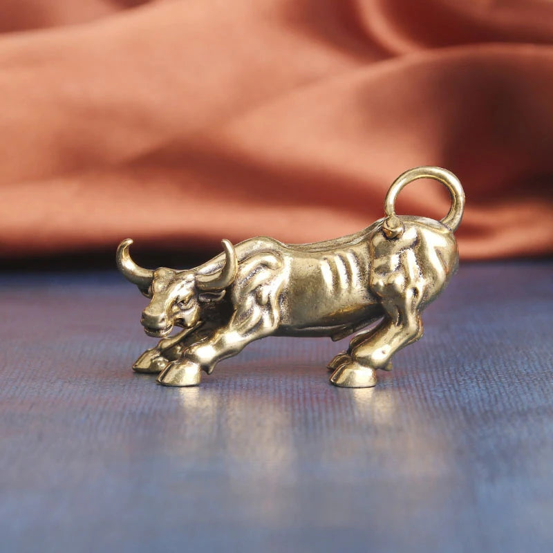 Brass Bull Wall Street Copper Cattle Sculpture Office Gift Copper Bull Sculpture QXL
