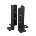 2-Pack 90° Corner Post Brackets | Black Galvanized Steel Fence Corner Post Brackets QXL 2pcs One Size