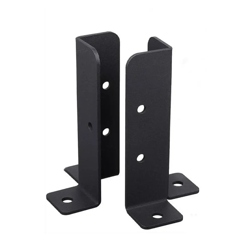 2-Pack 90° Corner Post Brackets | Black Galvanized Steel Fence Corner Post Brackets QXL 2pcs One Size
