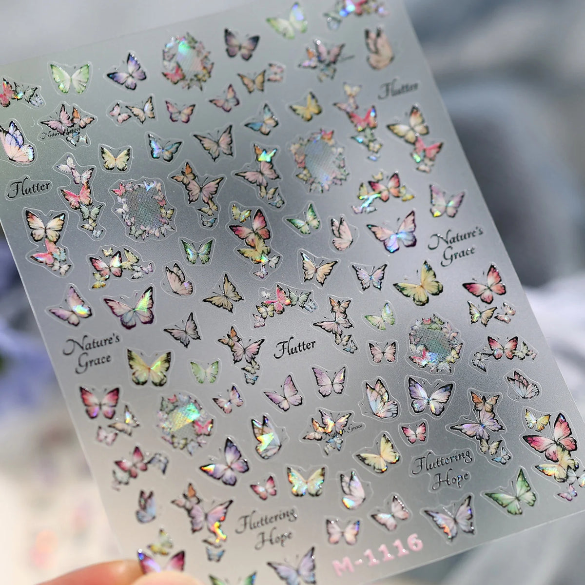 5D Holographic Butterfly Nail Art Stickers | Laser Decals DIY Nail Art Stickers QXL M1116