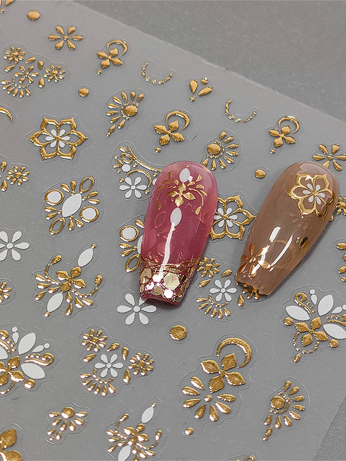 5D Hot Stamping Nail Stickers – Flowers, Stars & Animals Nail Art Stickers QXL