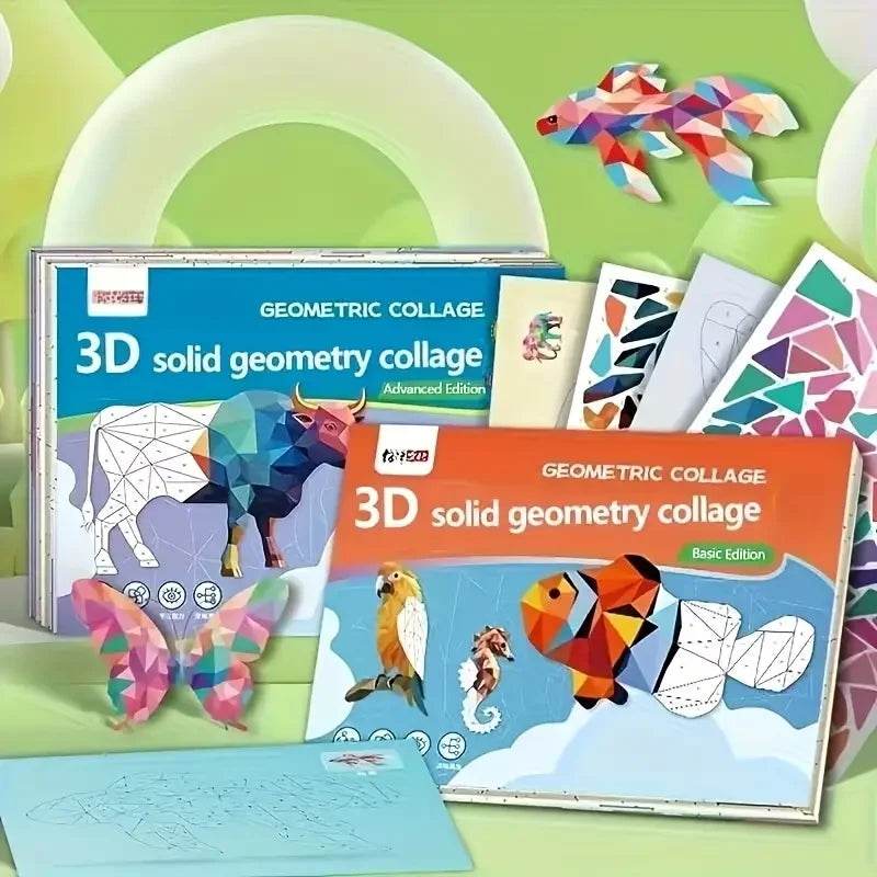 8-Pack 3D Geometric Sticker Puzzle Kit | DIY Craft for Kids & Adults DIY Craft Kit QXL