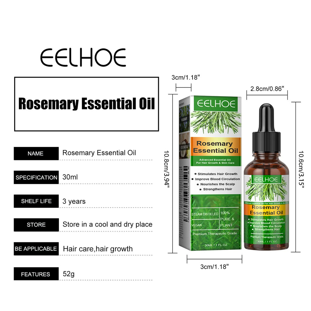 HOEGOA Rosemary Hair Oil – Shine, Frizz Control & Scalp Care Hair Essential Oil QXL Dropper