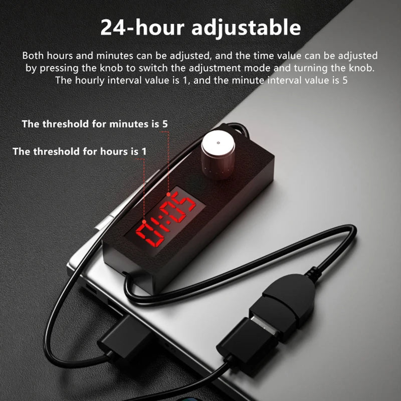 24H USB Countdown Timer Switch | Digital Auto Shutdown USB Timer Switch QXL