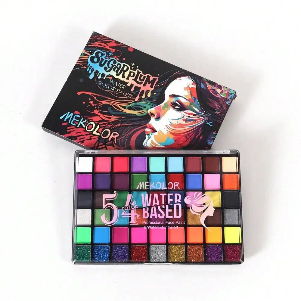 54-Color Water-Activated Face & Body Paint Palette | 58g Face & Body Paint QXL