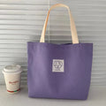 Women's Large Canvas Tote Bag – Casual Shoulder Handbag Canvas Tote Bag QXL Purple