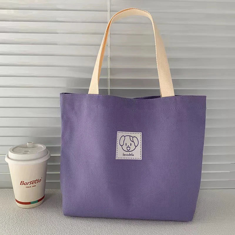 Women's Large Canvas Tote Bag – Casual Shoulder Handbag Canvas Tote Bag QXL Purple