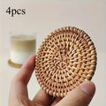 Autumn Rattan Braided Coaster | Elegant Home Decor Tableware Table Coaster QXL 4pcs