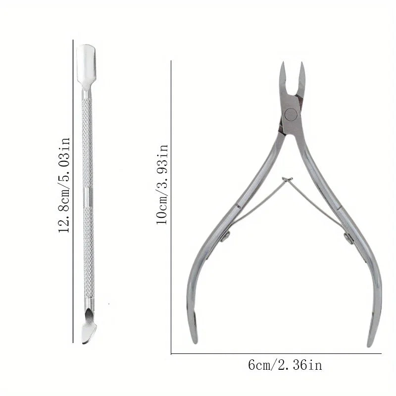 6-Pc Stainless Steel Nail Cuticle Tool Set | FUMOSIK Cuticle Care Tool Set QXL