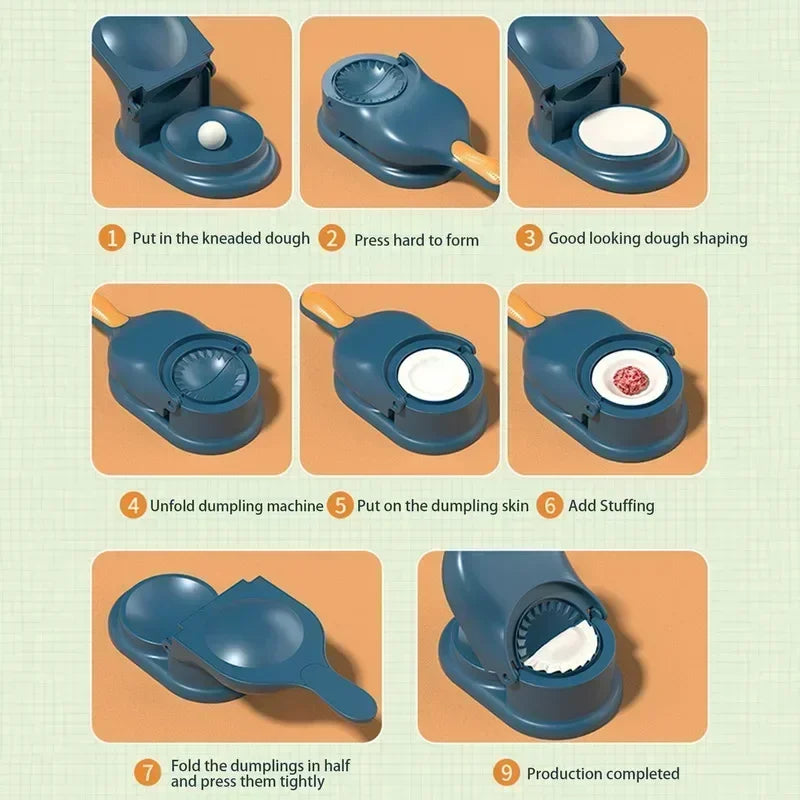 2-in-1 Dumpling Maker & Dough Wrapper Presser | DIY Kitchen Dumpling Maker Tool QXL