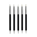 5-Pc Silicone Nail Art Dotting & 3D Carving Pen Set Nail Art Dotting Pens QXL Black