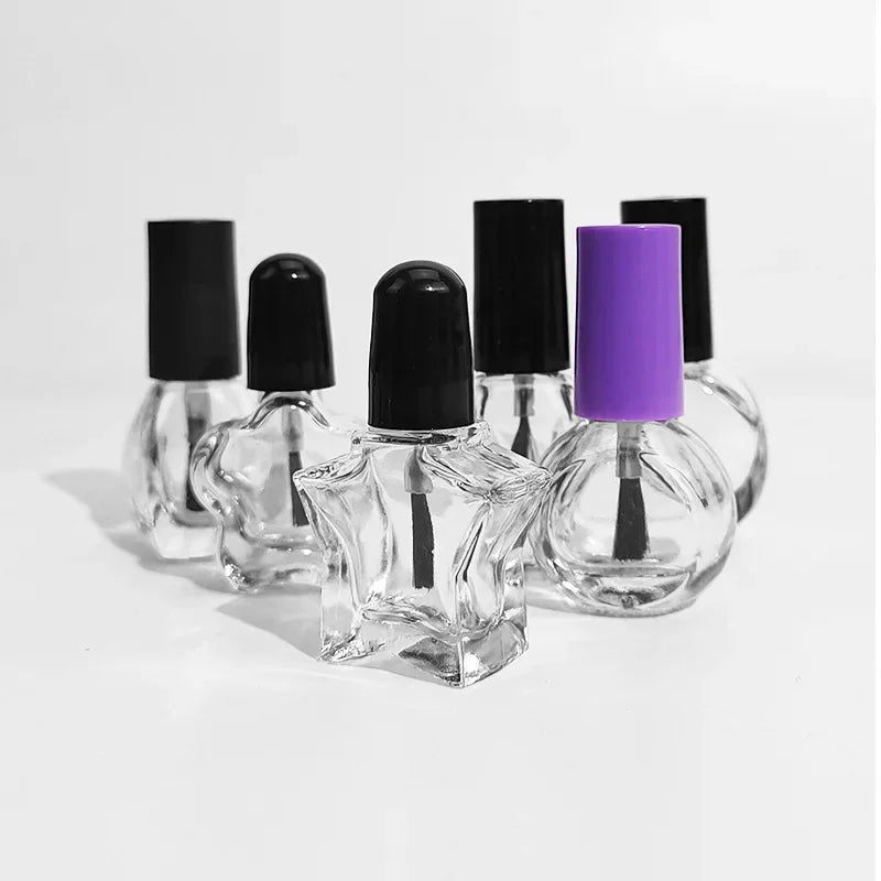 Empty Nail Polish Glass Bottles 5/10/15ml | Refillable UV Gel Nail Polish Bottle QXL