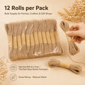 Natural Jute Rope 2mm x 10m | Braided Linen Cord for Crafts Craft Rope QXL 12 pcs