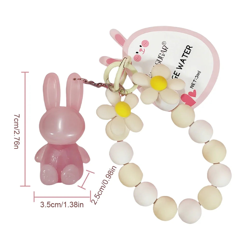 SAM SUGAR Rabbit Keychain Lip Gloss – Mirror Glaze & Moisturizing Keychain Lip Gloss QXL