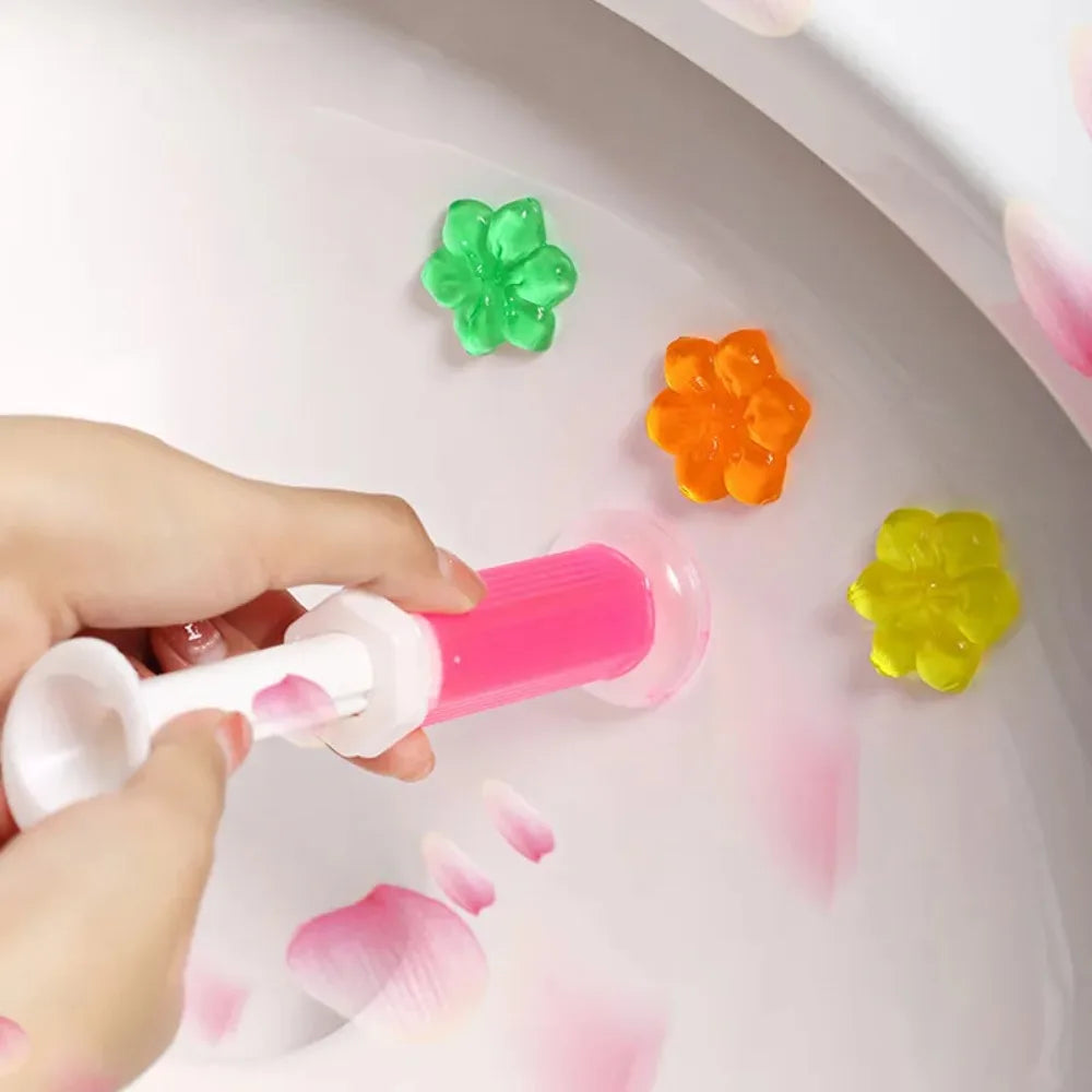 Flower Toilet Cleaning Gel | Antibacterial & Fragrance 6-Pack Toilet Cleaning Gel QXL
