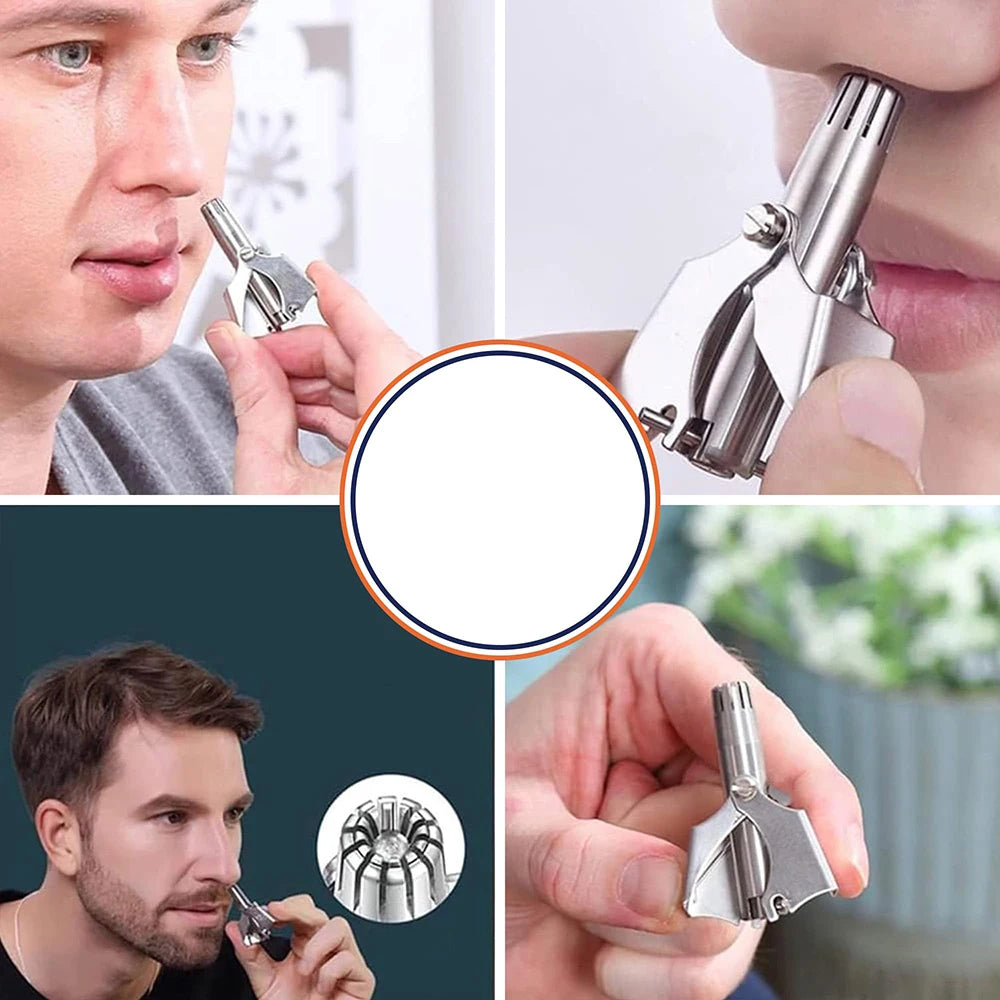 Manual Nose & Ear Hair Trimmer | Stainless Steel Washable Nose & Ear Trimmer QXL