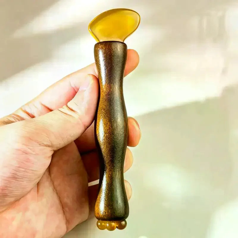 2-in-1 Wooden Gua Sha Tool | Facial Acupoint Massage & Scraper Gua Sha Massage Tool QXL