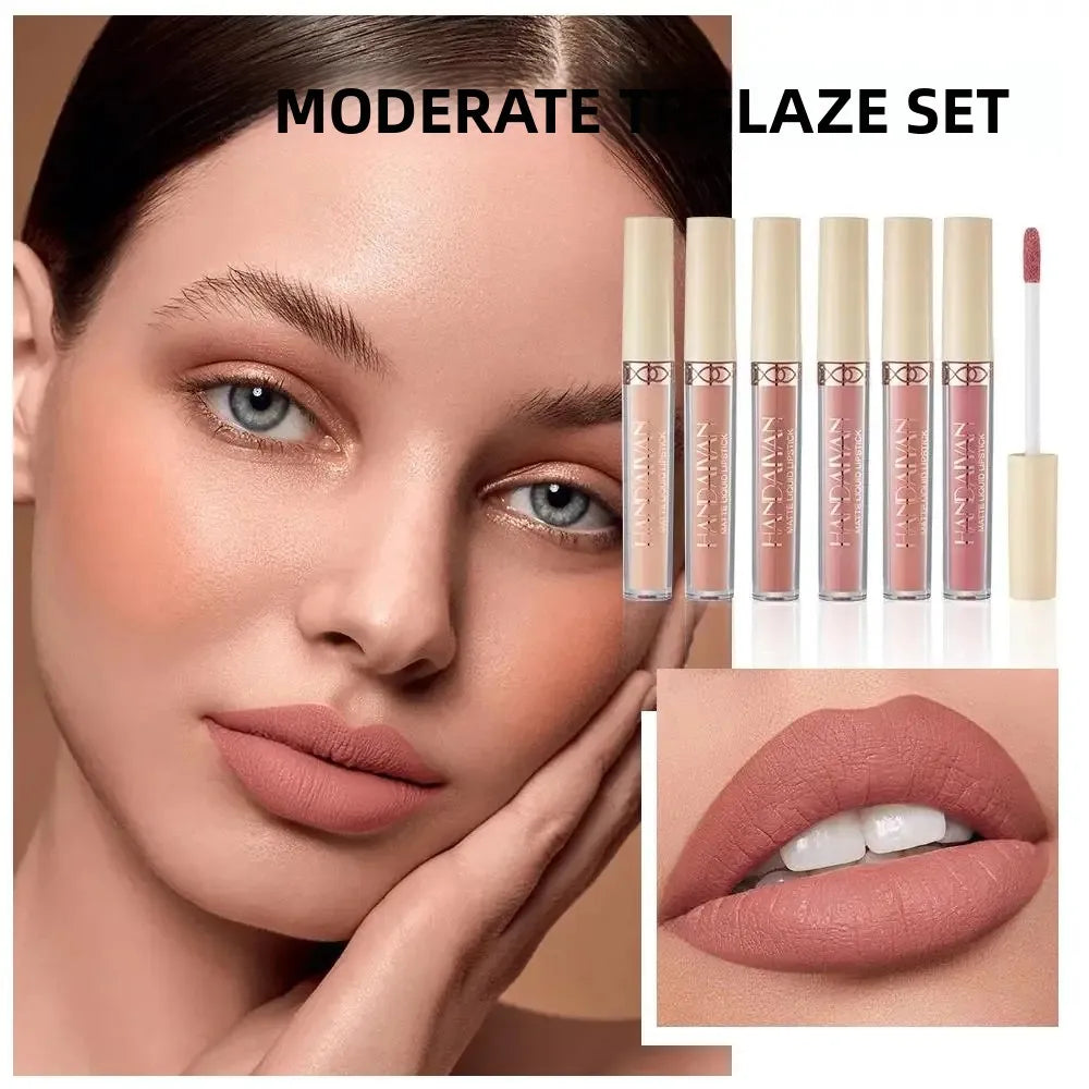 Handaiyan 6-Pc Matte Velvet Liquid Lipstick Set | Waterproof Liquid Lipstick Set QXL