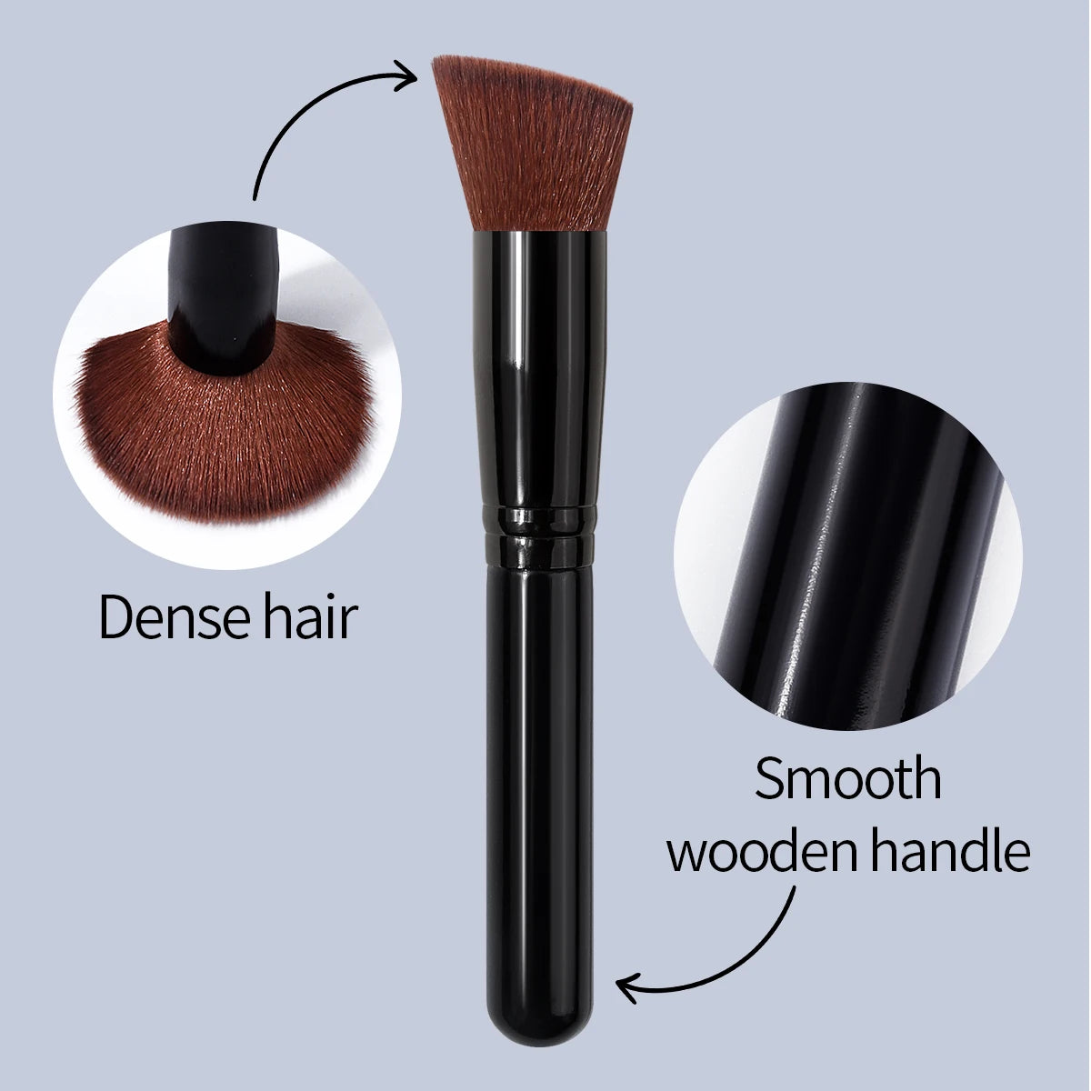 KOSSHOW Foundation Brush & Powder Puff 2-Pc Set | Streak-Free Makeup Brush Set QXL