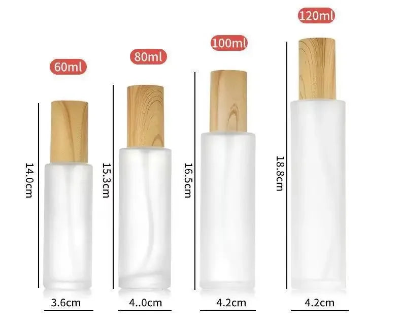 Frosted Glass Spray Bottle Wooden Cap | Fine Mist Perfume Glass Spray Bottle QXL