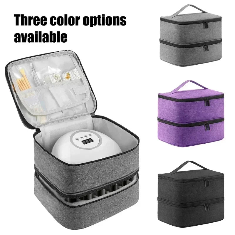 30-Compartment Double-Layer Nail Polish Storage Bag & Case Nail Storage Bag QXL