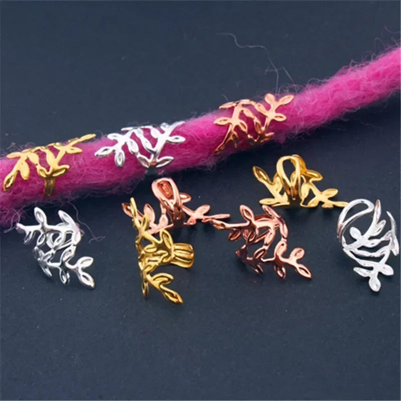 Gold & Silver Dreadlock Hair Rings | Adjustable Braid Cuff Clips Braid Hair Rings QXL