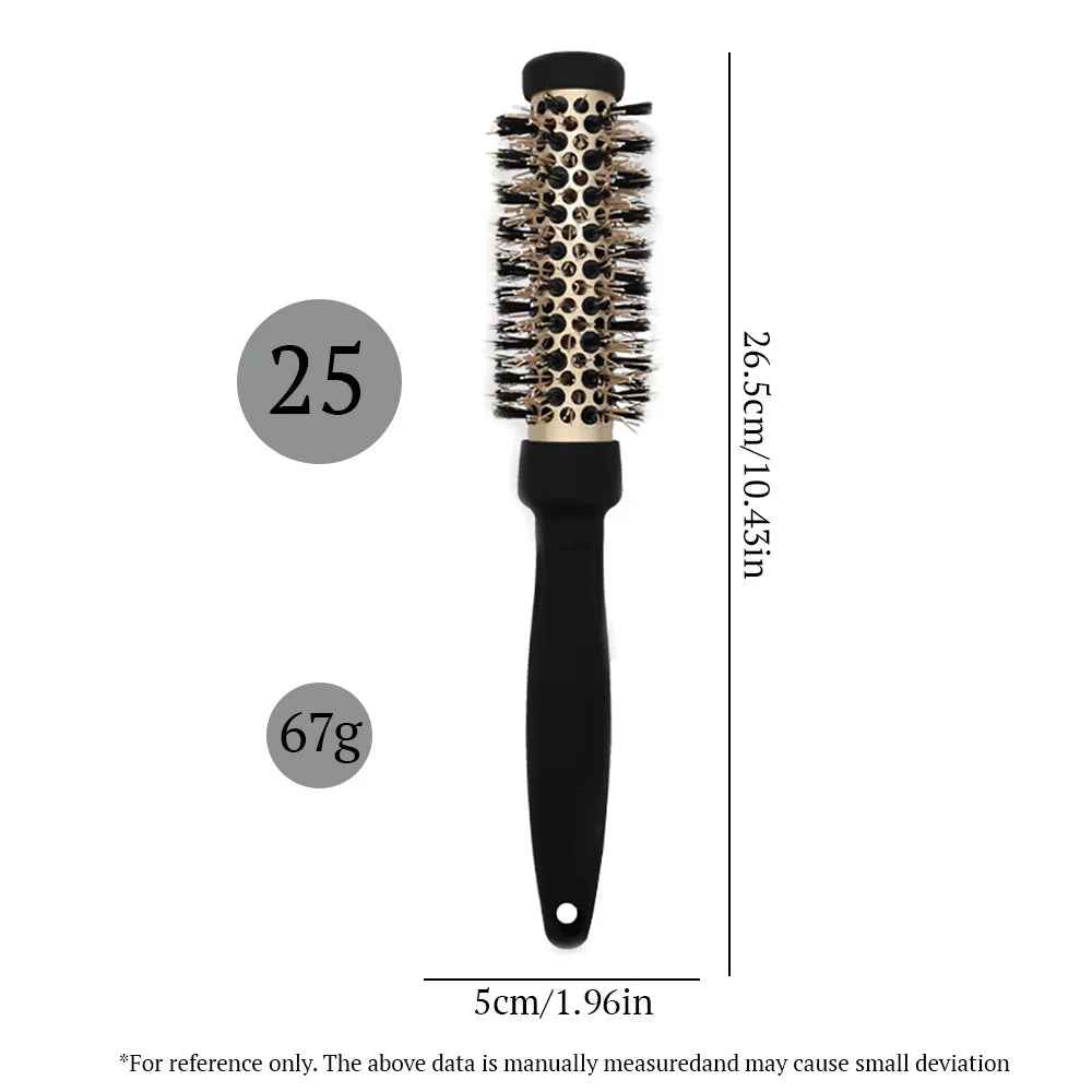 Ceramic Round Barrel Comb | Heat-Resistant Blow Dry Styling Round Barrel Comb QXL LG01-25