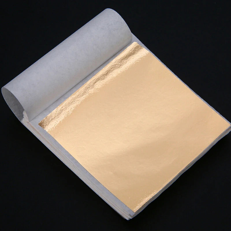 100-Sheet Gold Foil Leaf Sheets for Gilding & DIY Crafts Craft Foil Sheets QXL