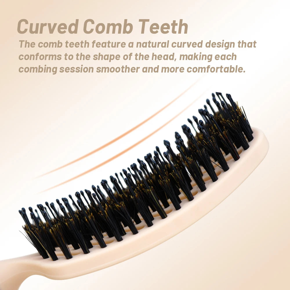 K.H.Lina Hog Bristle Air Cushion Comb | Anti-Static Wet & Dry Hair Comb QXL