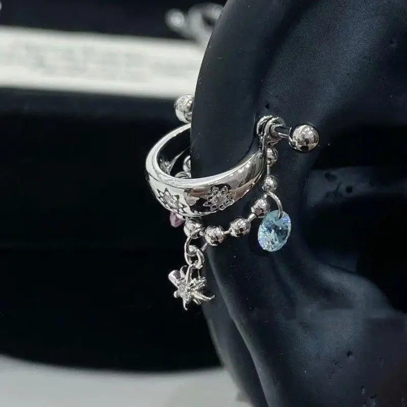 Shiny Zircon Cross Stud Earrings | Fashion Body Piercing Cross Stud Earrings QXL A6