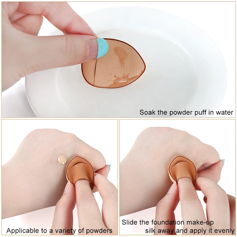 50/100-Pack Mini Finger Makeup Sponge Puffs | Foundation & Concealer Makeup Sponge Puffs QXL