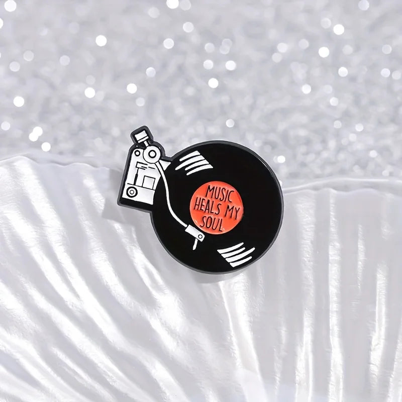 3-Pack Vintage Gramophone Brooch Pins | Zinc Alloy Fashion Pin Fashion Brooch Set QXL