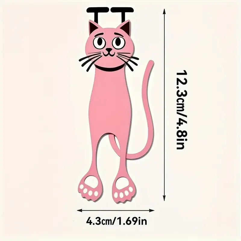 3-Pack 2D Acrylic Cat Bookmarks | Colorful Page Markers Novelty Bookmarks QXL