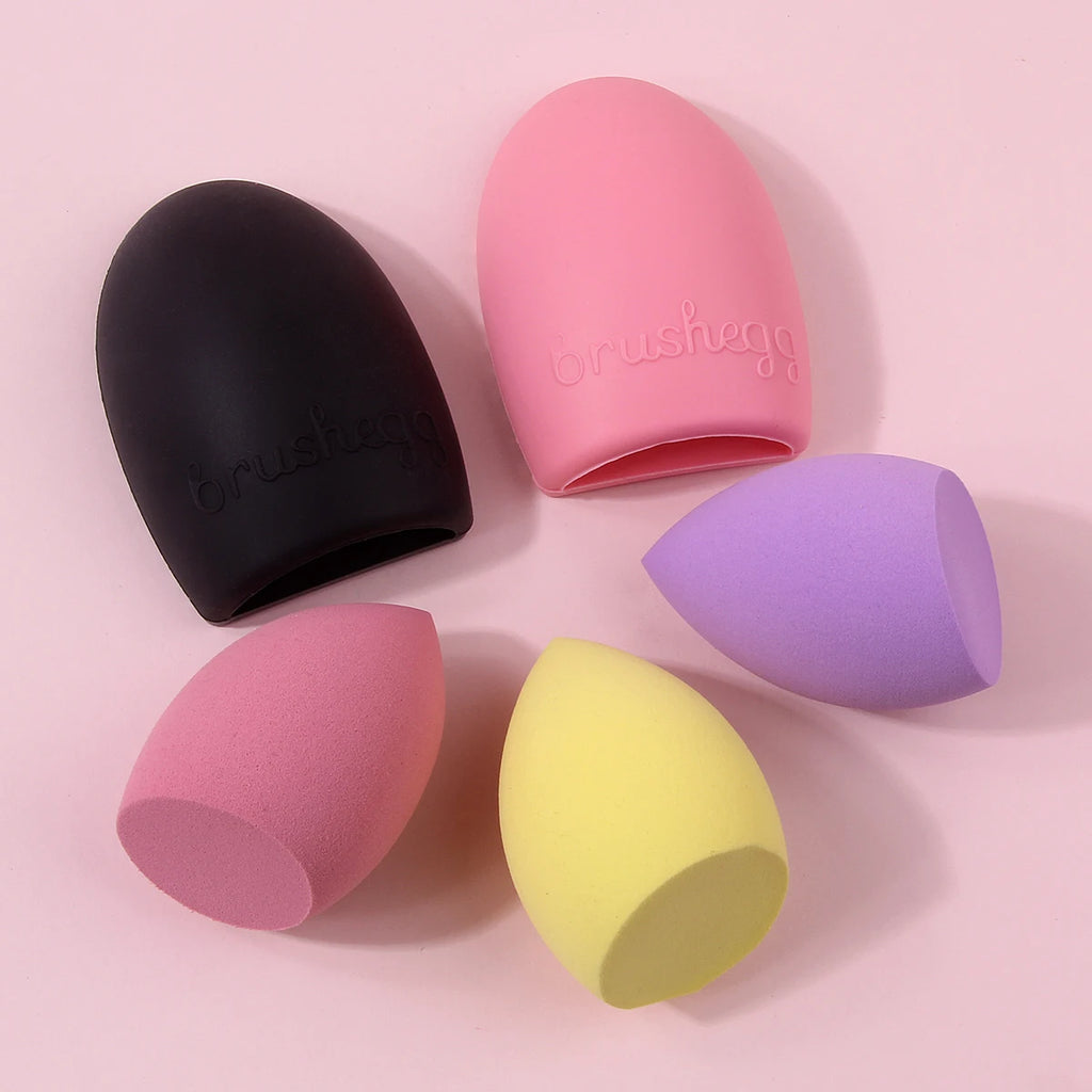 KOSSHOW 5-Pc Makeup Sponge Set & Brush Cleaning Palette Makeup Sponge Set QXL