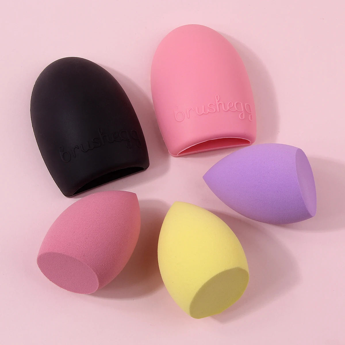 KOSSHOW 5-Pc Makeup Sponge Set & Brush Cleaning Palette Makeup Sponge Set QXL