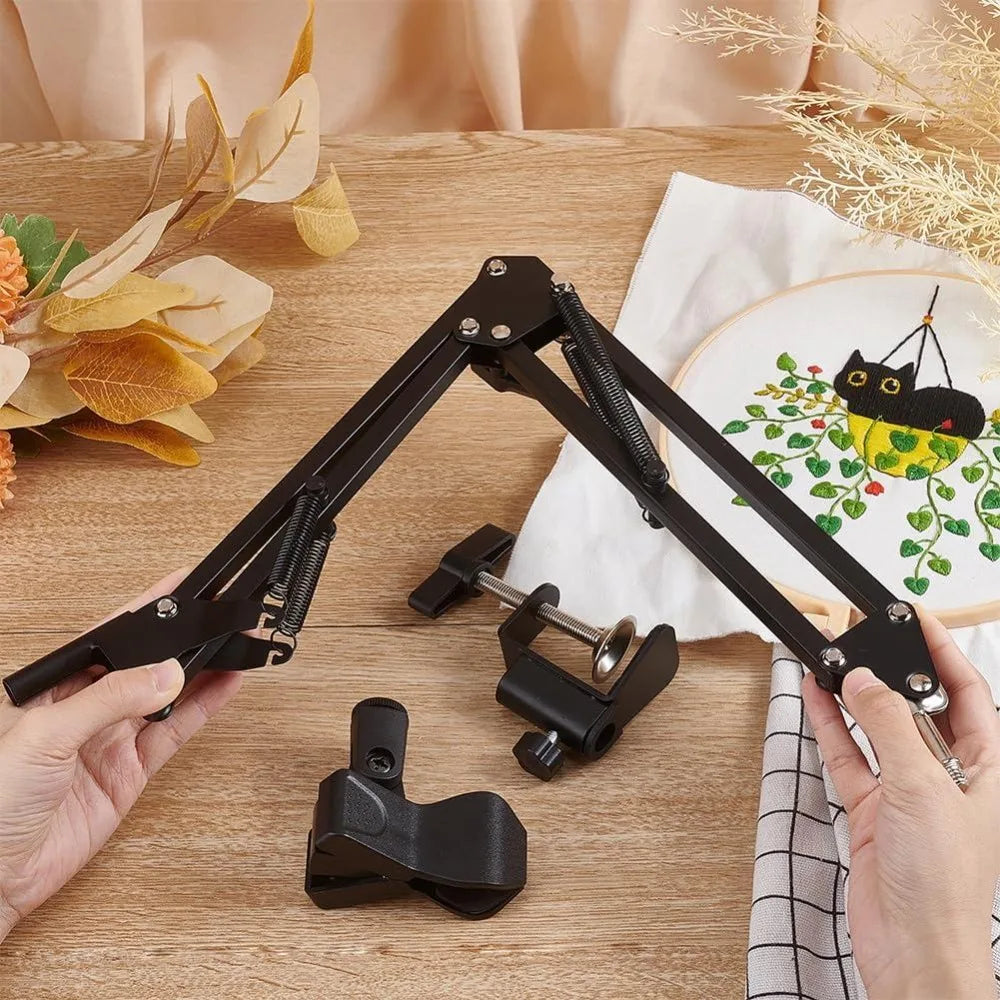 360° Embroidery Hoop Holder Table Stand Kit | Lap Clamp Embroidery Hoop Stand QXL