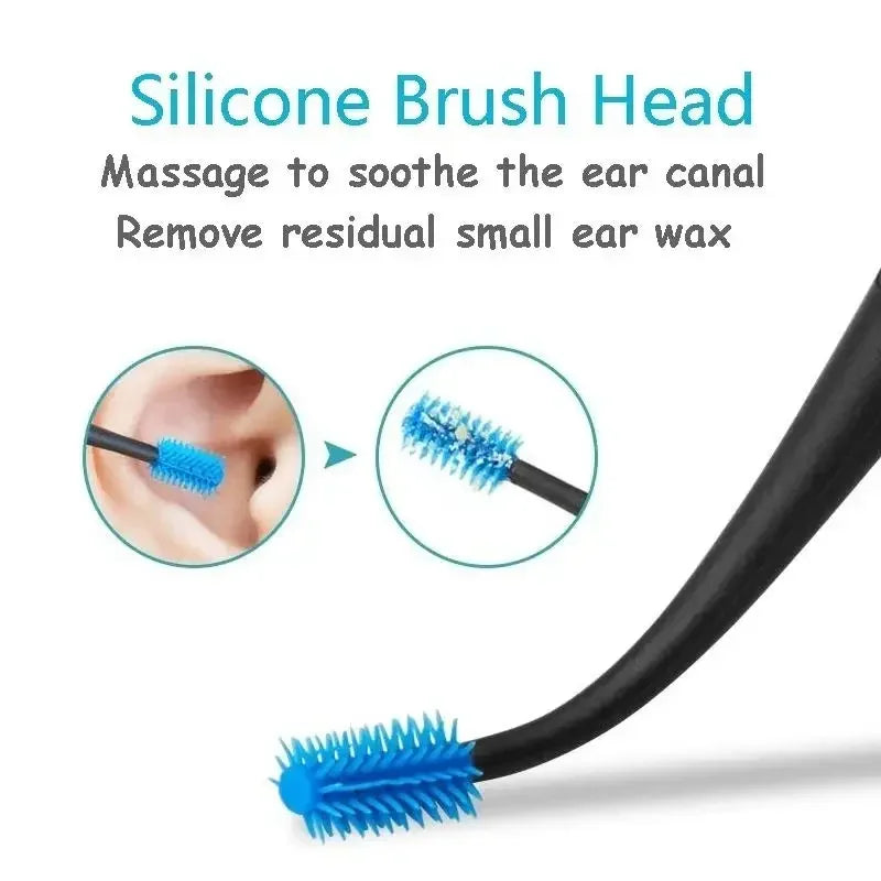 5-Pack Soft Silicone Ear Picks | Double-Ended Spiral Tips Ear Cleaning Tool QXL