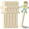 Wooden Humanoid Craft Sticks | Unfinished Wood Art Supplies Wooden Craft Figures QXL 50pcs