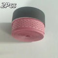 2-Pack PU Tennis & Badminton Racket Overgrip Tape | Sweat Absorb Racket Overgrip Tape QXL Rose red