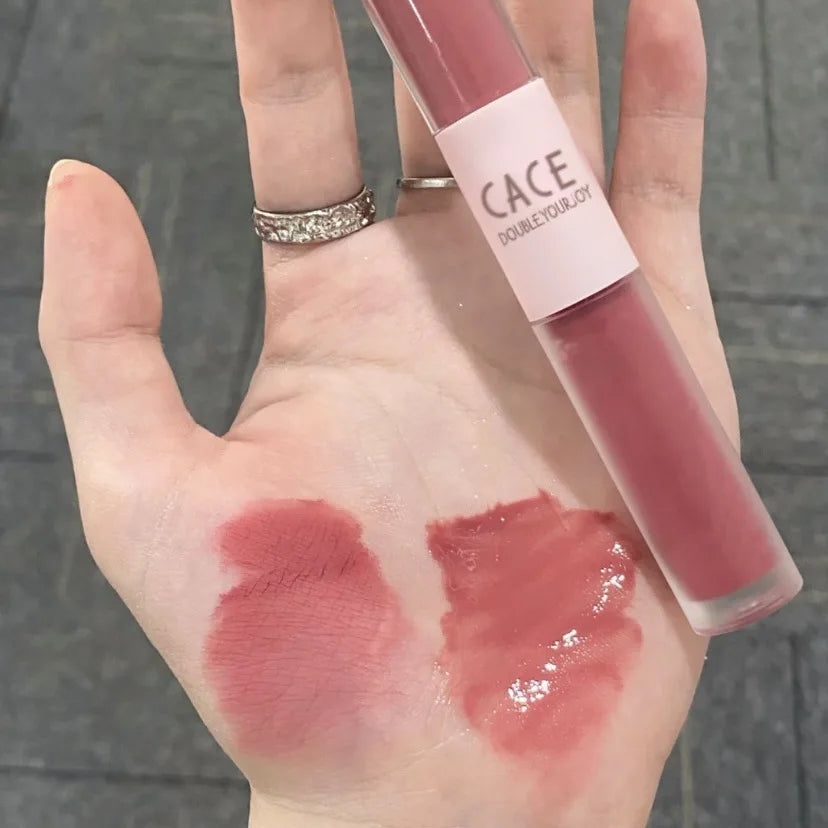 Maxfine Double-End Lip Gloss | Matte Velvet & Mirror Finish Lip Gloss QXL